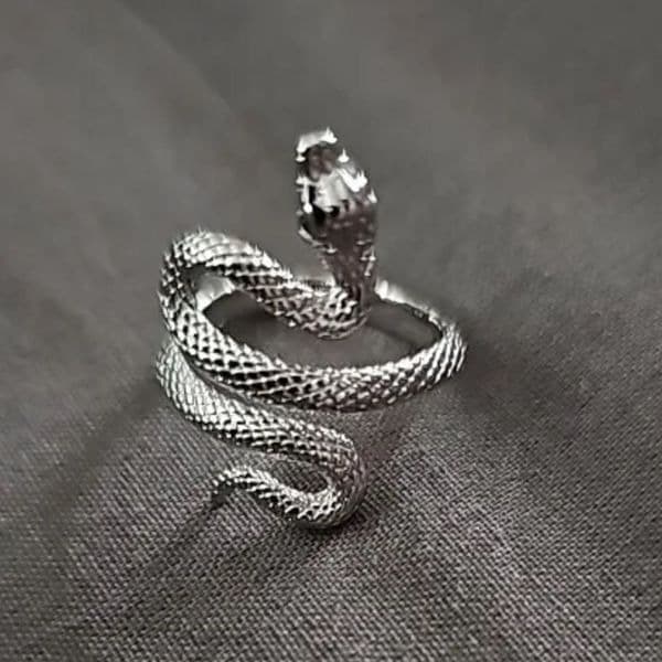 - The Green Eyed Serpent Ring in 925 silver - Thumbnail 10