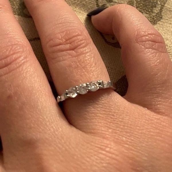 -The WithThese Rings 925 Silver Ring W/White Sapphire Set sz 8 - Thumbnail 2