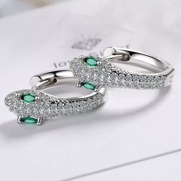 The Serpentine Earring in 925 and cubic zirconia - Thumbnail 10
