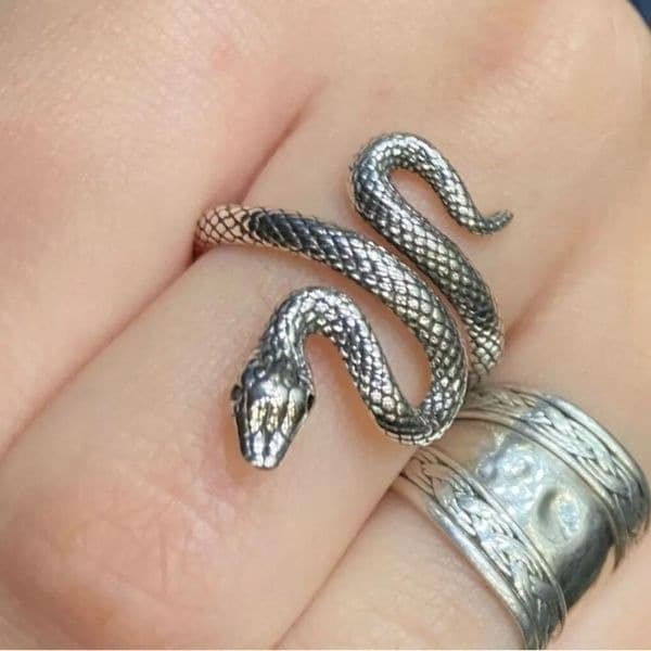 - The Green Eyed Serpent Ring in 925 silver - Thumbnail 12