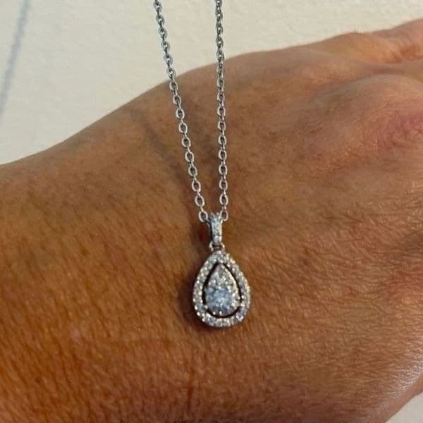 The Drama Pendant Cubic Zirconia and 925 Silver Necklace - Thumbnail 6