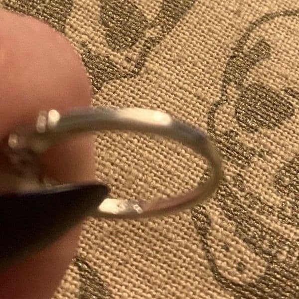 -The WithThese Rings 925 Silver Ring W/White Sapphire Set sz 8 - Thumbnail 4