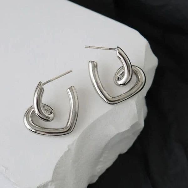 The Plush Heart earrings in 925 silver - Image 1