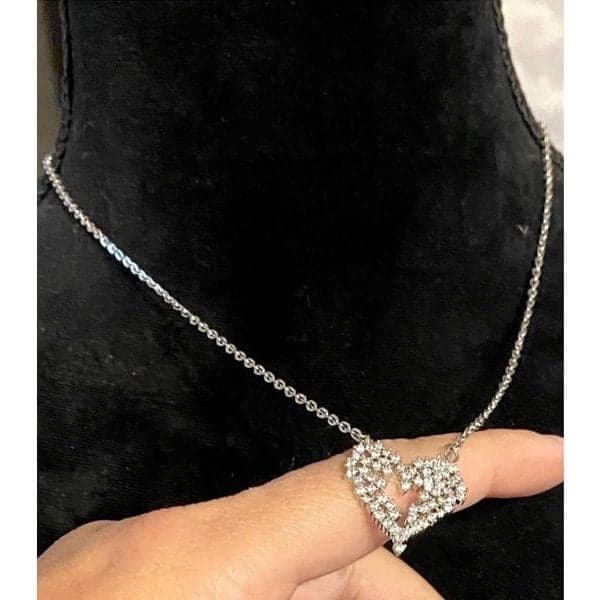The Mosaic Of Love Cubic Zirconia Heart 925 pendant Necklace - Thumbnail 4