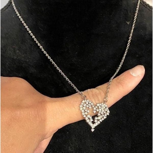 The Mosaic Of Love Cubic Zirconia Heart 925 pendant Necklace - Thumbnail 2