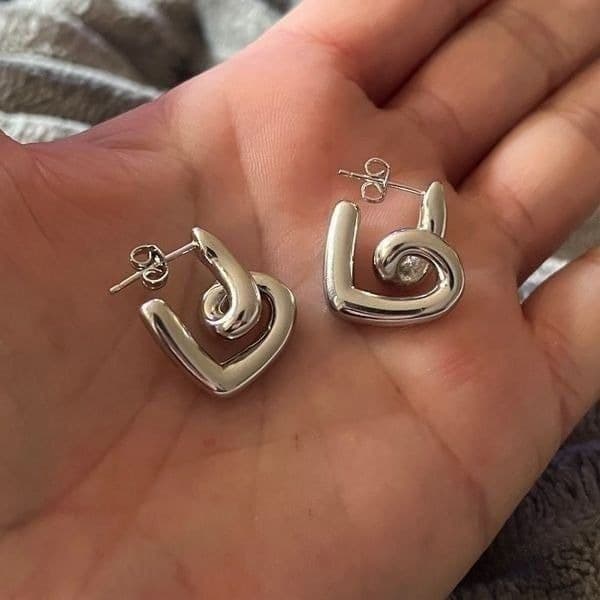 The Plush Heart earrings in 925 silver - Thumbnail 6