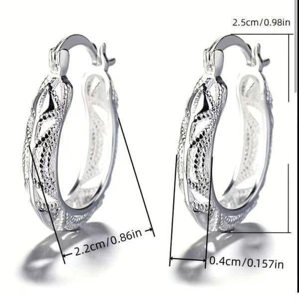 Tibetan Silver filigree hoop earrings - Thumbnail 3