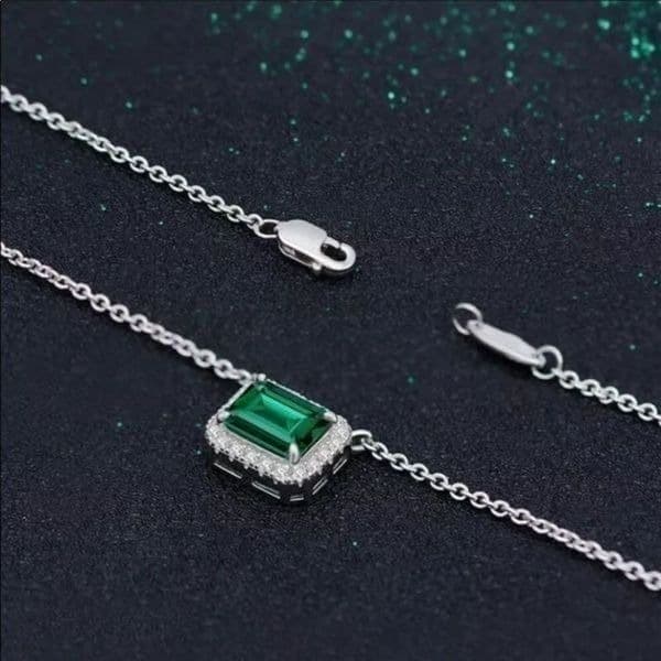 The Primavera 925 18” Emerald green pendant necklace - Thumbnail 8