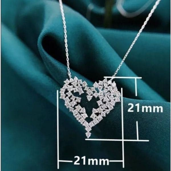 The Mosaic Of Love Cubic Zirconia Heart 925 pendant Necklace - Thumbnail 3