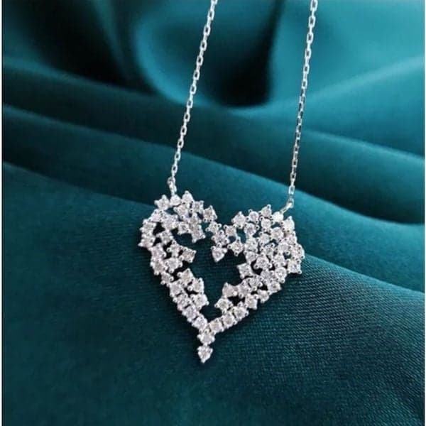 The Mosaic Of Love Cubic Zirconia Heart 925 pendant Necklace - Image 1