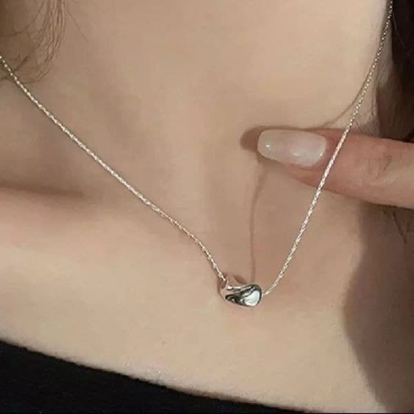 The Inverted Bean charm necklace in 925 silver. - Image 1