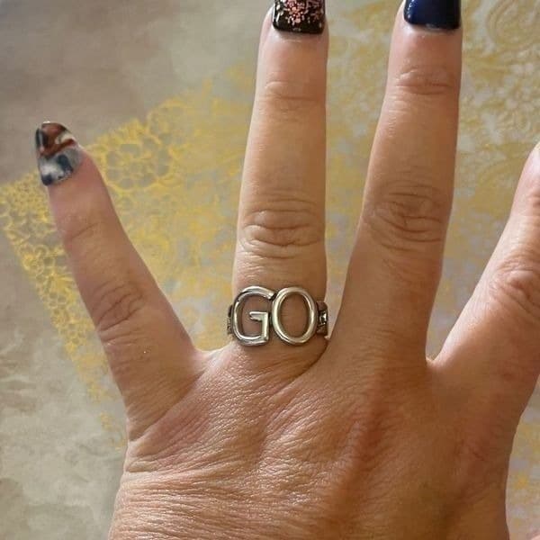 The GO Ring statement retro adjustable 925 silver - Thumbnail 4