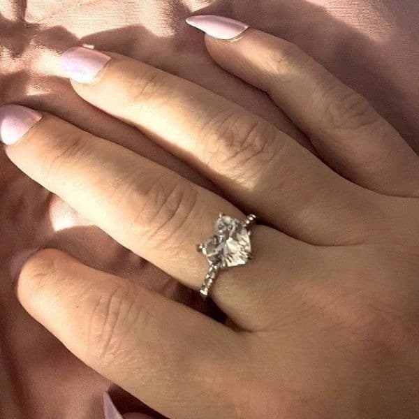 The Best seller Delicate 925 Silver & CZ Heart Ring sz 6 - Thumbnail 12