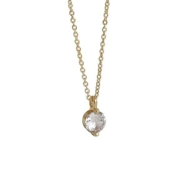The Dainty Solitaire pendant necklace in gold - Thumbnail 5