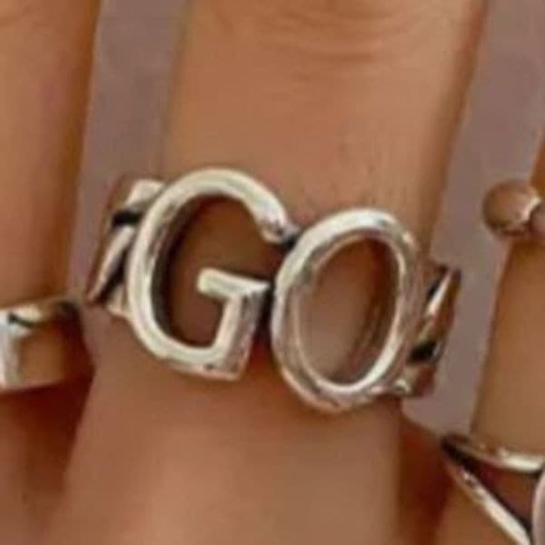 The GO Ring statement retro adjustable 925 silver - Image 1