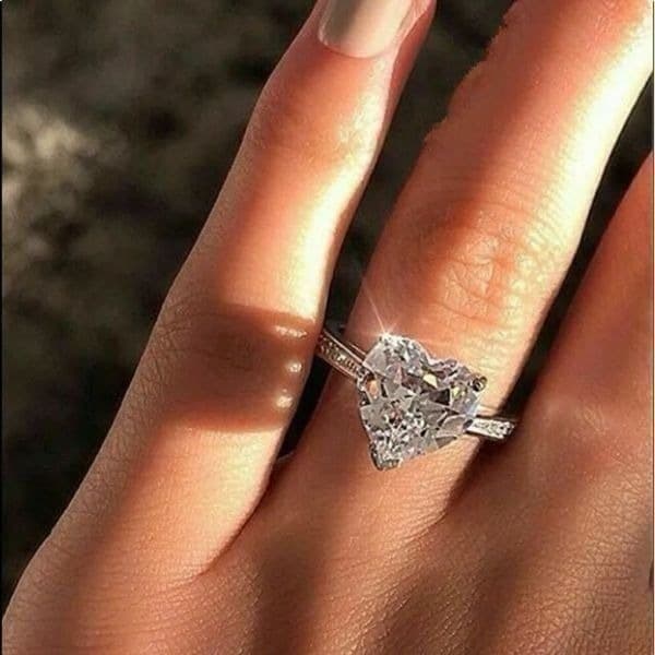 The Best seller Delicate 925 Silver & CZ Heart Ring sz 6 - Image 1