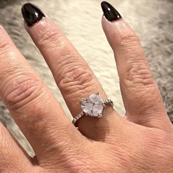 The Best seller Delicate 925 Silver & CZ Heart Ring sz 6 - Thumbnail 3
