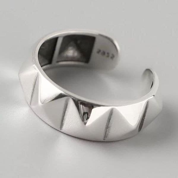 - The Minimalist Punk ring, adjustable 925 ring - Thumbnail 4