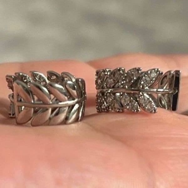 The Eternal Leaf Silver earring’s in 925 and cubic zirconia - Thumbnail 4