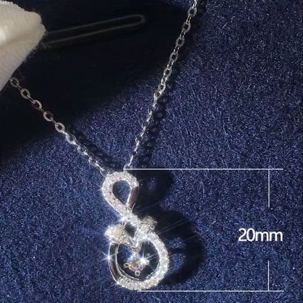 Dazzling Infinity Silver Necklace with lab created stones - Thumbnail 3