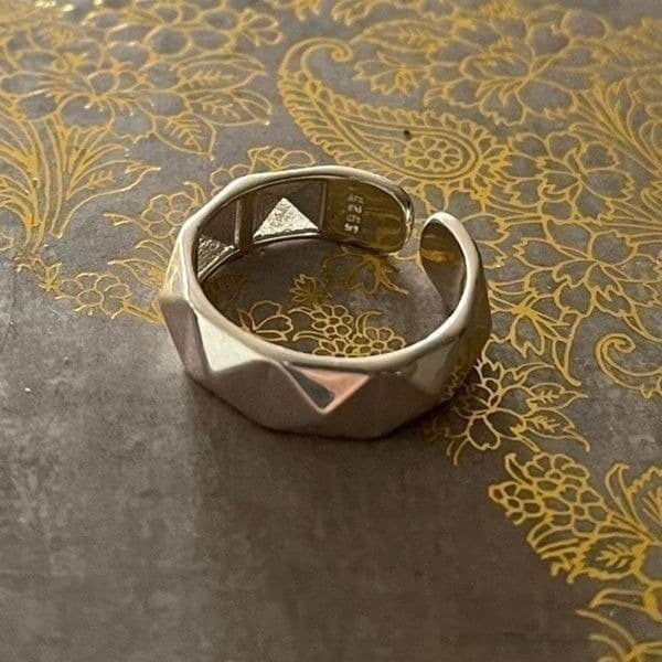 - The Minimalist Punk ring, adjustable 925 ring - Thumbnail 5