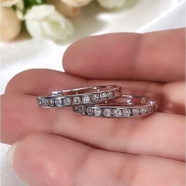 The Dramatic Hoop in cubic zirconia in 925 - Thumbnail 8