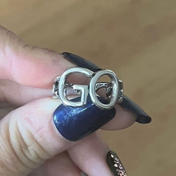 The GO Ring statement retro adjustable 925 silver - Thumbnail 5