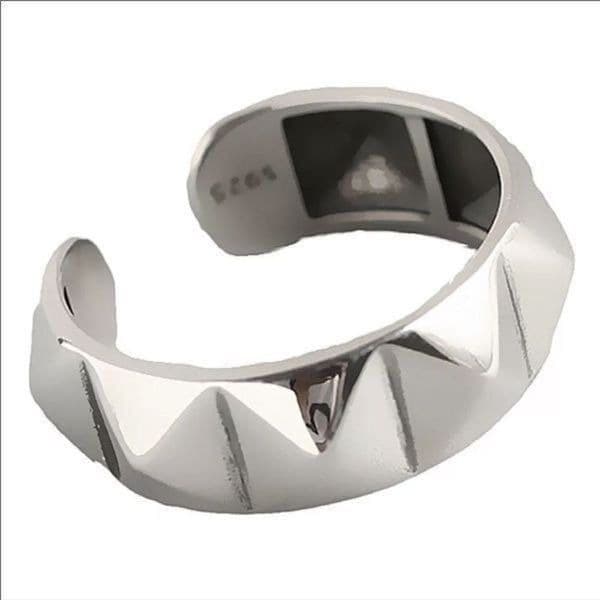 - The Minimalist Punk ring, adjustable 925 ring - Thumbnail 2