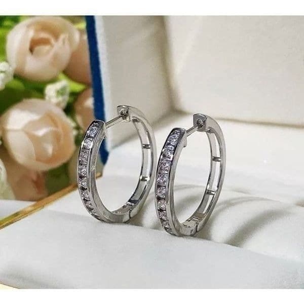 The Dramatic Hoop in cubic zirconia in 925 - Image 1
