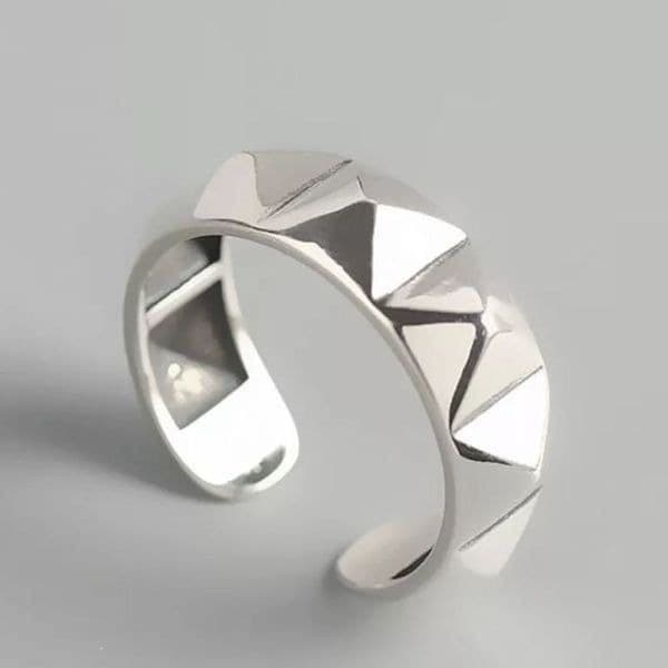 - The Minimalist Punk ring, adjustable 925 ring - Thumbnail 3