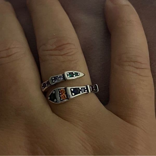 The Multi-Colored Serpent Ring in 925 silver - Thumbnail 8