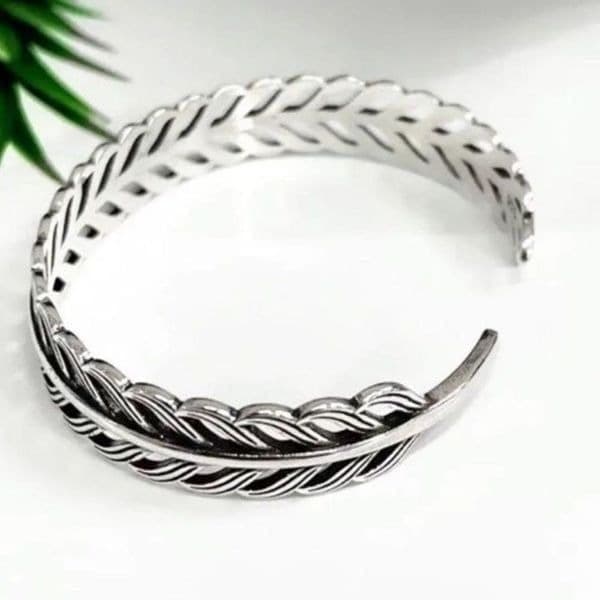 The Braided Cuff Bracelet adjustable, in 925 antiqued silver. - Thumbnail 6