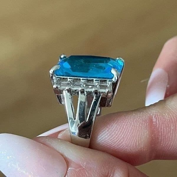 The Great Blue Ring in 925 silver sz 6 - Thumbnail 9