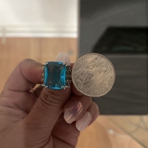 The Great Blue Ring in 925 silver sz 6 - Thumbnail 10