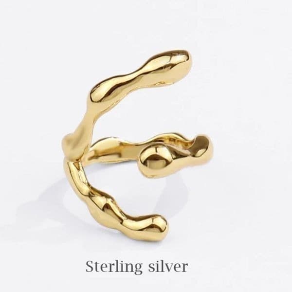 The Crawling Ring adjustable in 925 Gold plated - Thumbnail 8