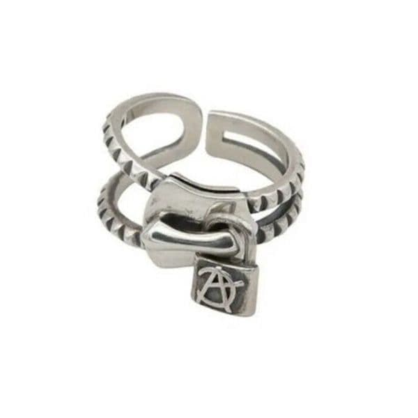 The Zip Me Up Ring with zipper detail in 925 silver - Thumbnail 4