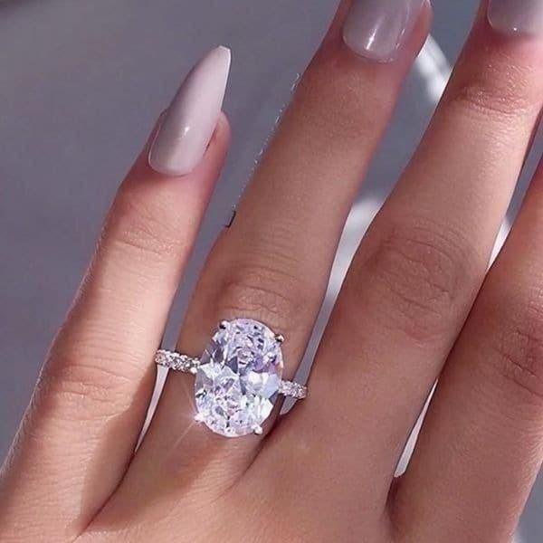 The Oval Glorious Day Engagement ring in 925 silver sz 6 - Thumbnail 2