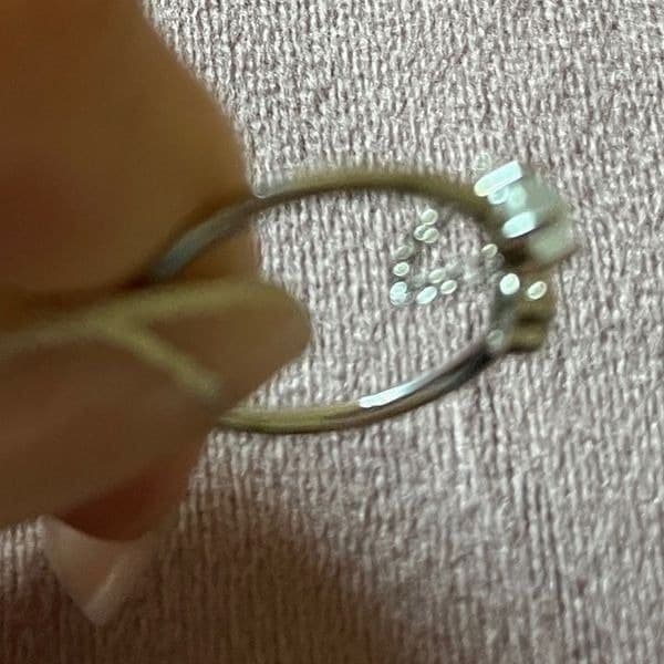 The Dainty Chain Heart ring adjustable 925 silver and moonstone - Thumbnail 7