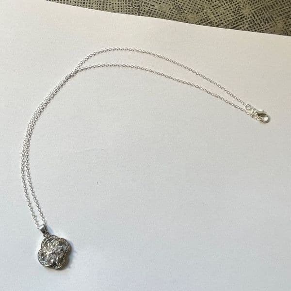 The Swirl 925 and Cubic zirconium estate inspired pendant necklace 20” chain - Thumbnail 9