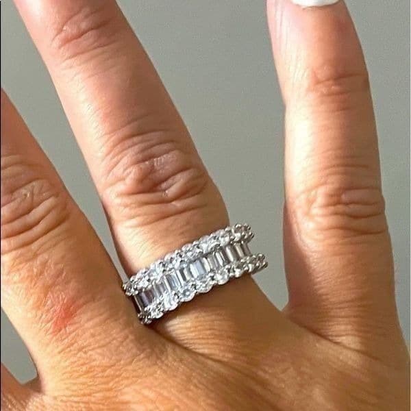 The Mistress Classic 925 Silver White Sapphire band ring sz 8 - Thumbnail 2