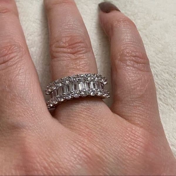 The Mistress Classic 925 Silver White Sapphire band ring sz 8 - Thumbnail 7
