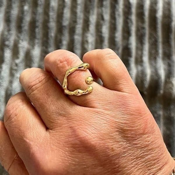 The Fascinating Ring in 14k yellow gold over 925 silver adjustable - Image 1