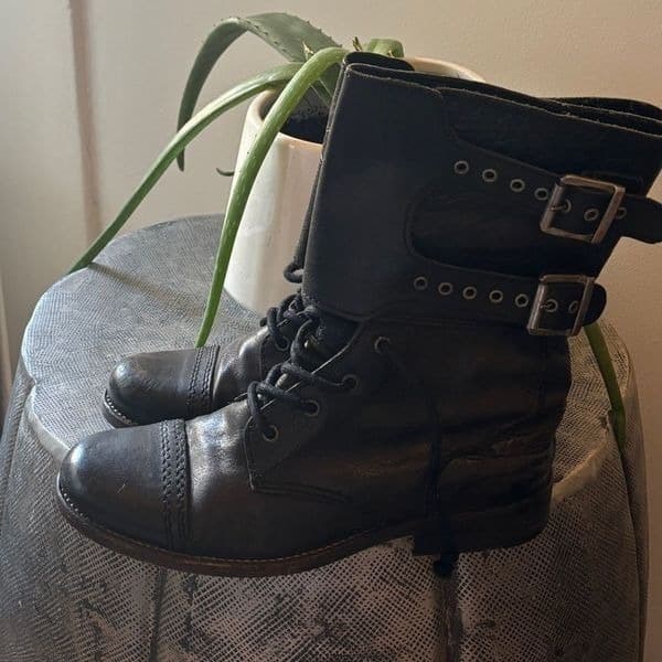 All Saints Damisi Black Combat Moto Boots - Thumbnail 3