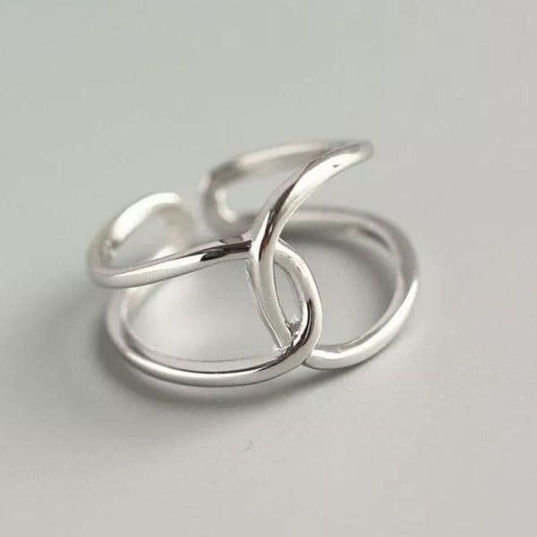 The Loop Ring in 925 silver adjustable sizing. - Thumbnail 3