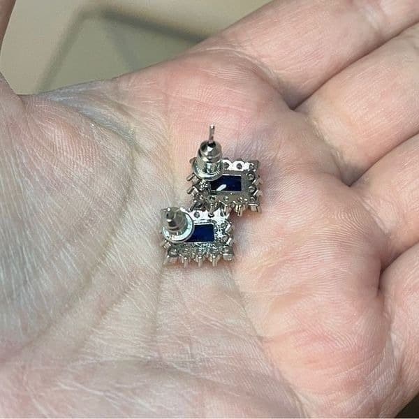 The Royal Blue Elegant stud earrings in 925 silver and cubic zirconia - Thumbnail 7