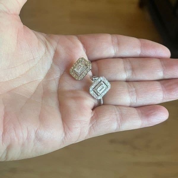 The Show Stopper Rectangular Cubic Zirconia and 925 earrings - Thumbnail 11