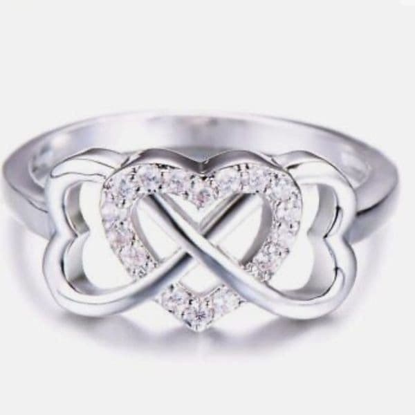 The Infinite Heart luxury ring in 925 and cubic zirconia - Thumbnail 4