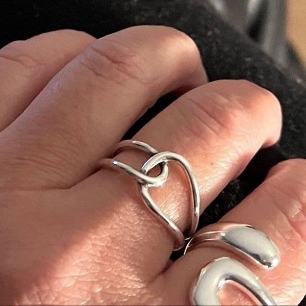 The Loop Ring in 925 silver adjustable sizing. - Thumbnail 2