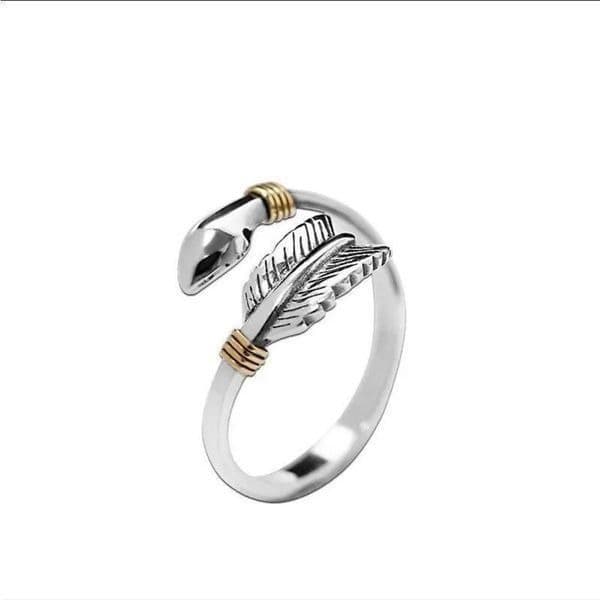 The Arrow Adjustable ring in 925 silver and 14k yellow gold plated accen - Thumbnail 4