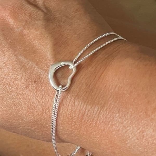 The Precious Heart double chain charm bracelet in 925 - Image 1